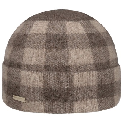 Bonnet à Revers en Laine Foulée Check by Seeberger