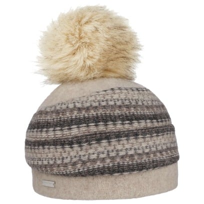 Bonnet en Laine Foul�e Faux Fur Pom by Seeberger