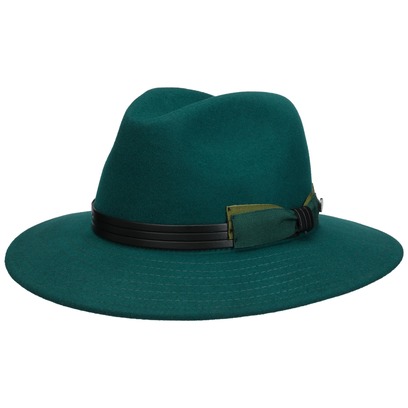 Chapeau en Laine avec Bande de Cuir Uni by Lierys