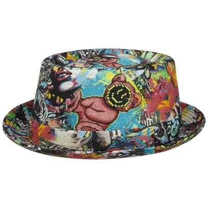 Chapeau en Lin Fantasy Print Pork Pie by Lierys