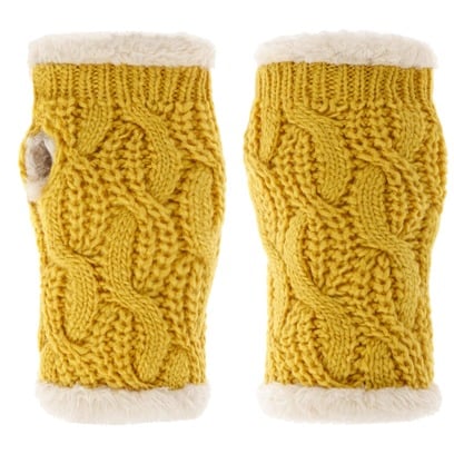 Chauffe-Poignets en Tricot Cable Knit by Seeberger
