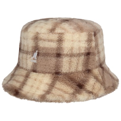 Chapeau Multi Plaid Faux Fur Bucket by Kangol