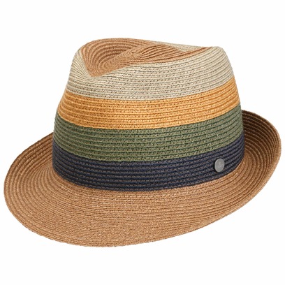 Chapeau en Chanvre Colour Blocks Trilby by Lierys