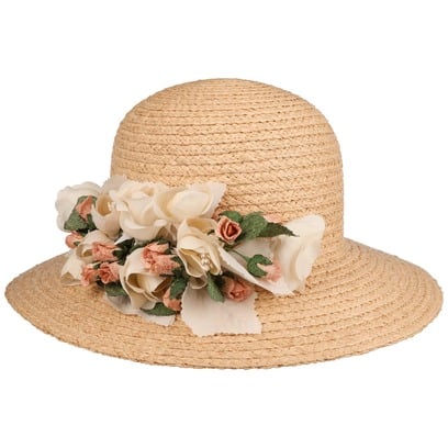 Chapeau de Raphia avec Fleurs Telina by Lierys