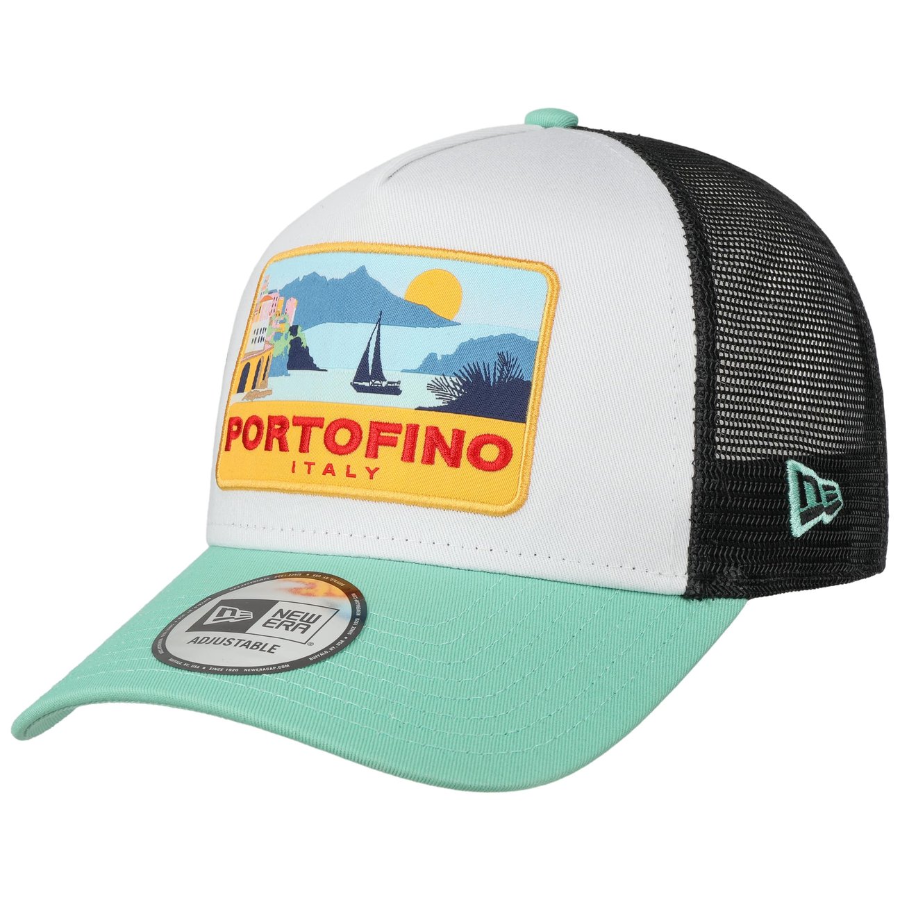 New Era Unisex Blanc-Vert Menthe Casquette Trucker Location Pf Patch By