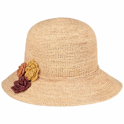 Chapeau de Raphia Three Blossoms by Gebeana