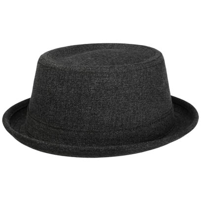 Chapeau en Coton Black Denim Pork Pie by Stetson